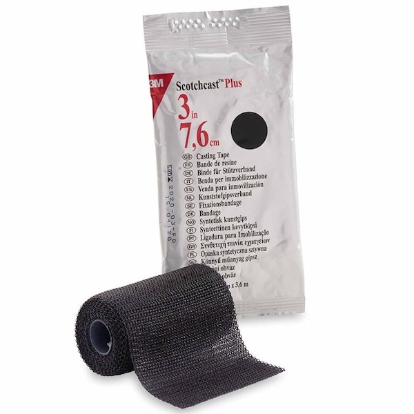 3M Scotchcast Cast Tape 3 Inch X 12 Foot Fiberglass / Resin Black, 82003A - main